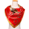 Мода печать полиэфирных квадратных цепей шелковый атласный шарф